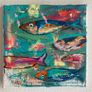 Framed Original Abstract Painting of Fish Original Gift Image 6
