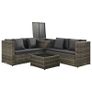 4 Piece Garden Lounge Set with Cushions Poly Rattan Grey Image 9