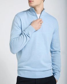NEW Merino Blend Quarter Zip Jumper: Large