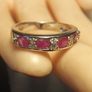 Natural Ruby & Zircon Band Ring Image 8