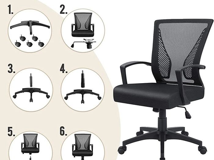 Office Chair Mesh Chair Ergonomic, Computer Chair Adjustable Seat Height with Back Support and Arms, Desk Chair Comfy, Study Chair for Home, Office and Executive Max 125KG (FREE POSTAGE)