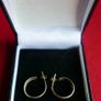 Vintage 9K Gold 375  Shiny Open End Round Hoop Earrings 1,32g Image 5