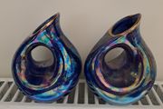 Blue / purple lustre ware Vases