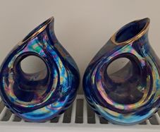 Blue / purple lustre ware Vases