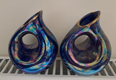 Blue / purple lustre ware Vases