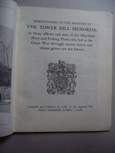 Memorial Register of The Mercantile Marine Memorial Tower Hill, London 1928 - Complete