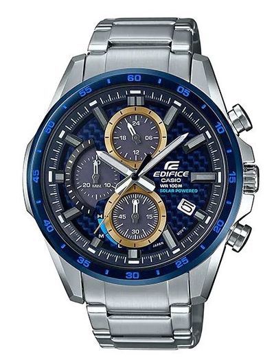 Casio edifice Solar Powered Chronograph EQS-900DB-2AV carbon Exclusive Stainless Steel Classic Analogue Watch