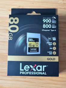 Lexar / Storage Capacity: 80 GB / Format: CFexpress Type A / Series: Professional GOLD / Speed: 900MB/s