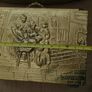 Vintage: Hammered Brass Wood Divided Magazine Rack With Mother & Children Kitchen Scene Image 10