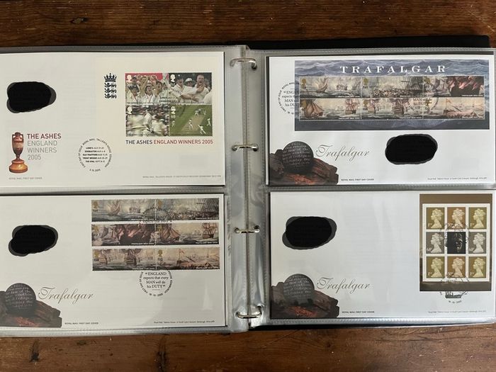 Collection of  87 UK First Day Cover stamps 2003 to 2006 in album