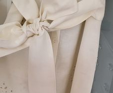 ZARA cream cotton/linen mix shirt dress Sz XXL(Fit 10-12UK)