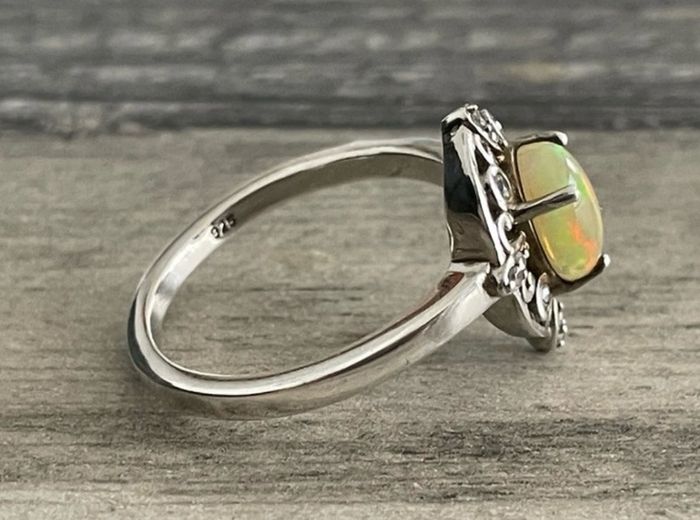Ethiopian Opal Silver Ring