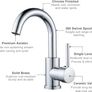 Basin Taps Mixer Single Lever Swivel Bathroom Sink Tap Chrome with Pop up Waste Image 3