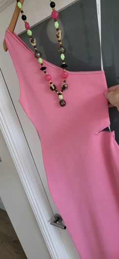FOREVER NEW Barbie Pink Cut-out One Shoulder knit Sz 10UK - Bnwot Rrp 159 (New)