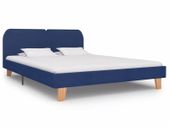 Bed Frame Blue Fabric 150x200 cm