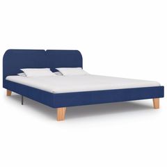 Bed Frame Blue Fabric 150x200 cm