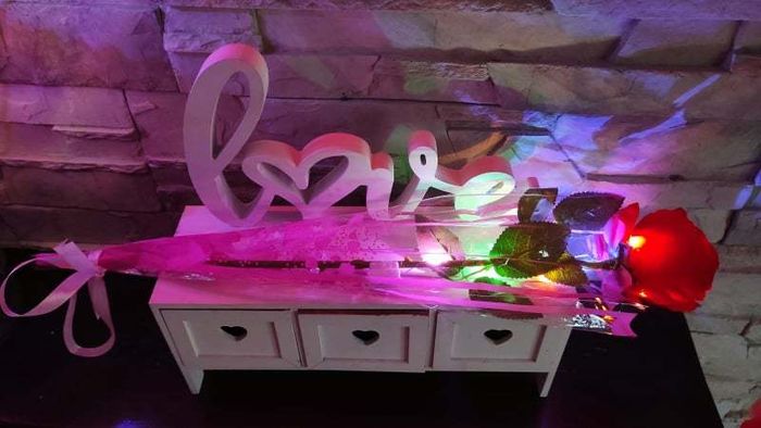 Rose Led Glow For Valentine's 50cm Red