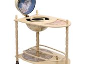 Freestanding Globe Bar Wind Stand Eucalyptus Wood Green