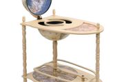 Freestanding Globe Bar Wind Stand Eucalyptus Wood Green