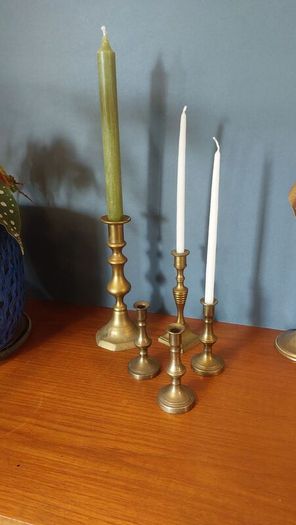 Fabulous Collection of Five Assorted Vintage/Antique Brass Candlesticks - Priced as a Collection, But Can be Sold Separately