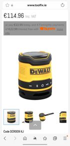 DeWalt DCR009 USB Rechargeable Compact Bluetooth Speaker