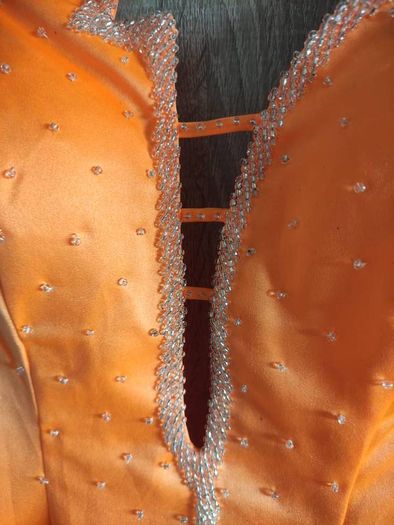 hand made spectacular orange dress size fits xs s worn once