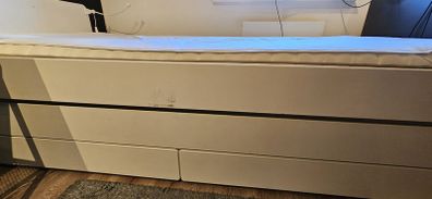 Ikea Slakt Bed With Undebed Storage And 2matresses White Used Very Good Condition