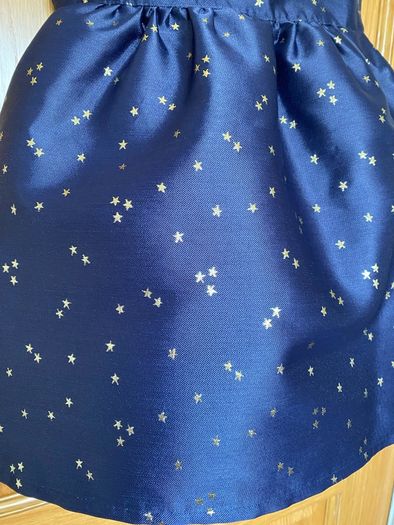 Girl's Elegant Occasion Navy Blue & Gold Star Dress