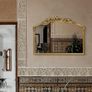 Antique Gold Baroque Mirror 64X48Hcm - Vintage Cast Iron Frame with Hand-Carved Resin Florals, Shatterproof Image 6