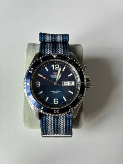 Orient Blue Mako CEM65002D Classic Automatic Diver, on Watchgecko NATO