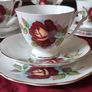 20 Piece Queen Anne Opera Pattern Bone China Gold Gilt Tea Set For 6 Person Setting Made In England Image 2