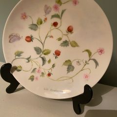 Pretty hand painted wild strawberry plate