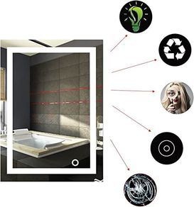 Bathroom Mirror with Light, LED Touch