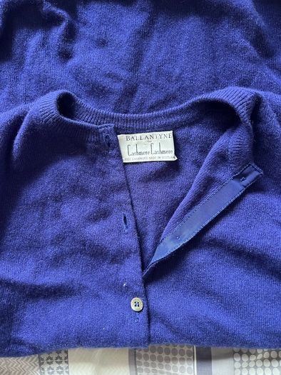 Vintage 100% cashmere Ballantyne of Scotland Cardigan blue purple