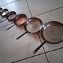Graduated Set 6 Copper Saucepans Image 4