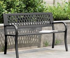 Garden Bench Black 120 cm Steel