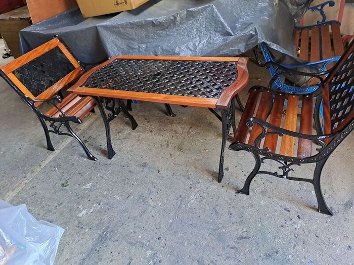 Cast iron garden table and chairs
