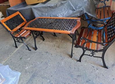 Cast iron garden table and chairs