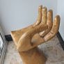 Large Carved Wooden Hand Chair - Statement Piece Image 2