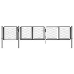 Garden Gate Steel 75x395 cm Anthracite