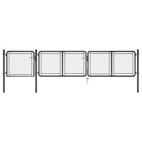 Garden Gate Steel 75x395 cm Anthracite