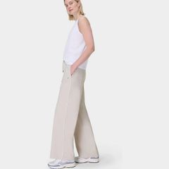 Size XXS New with tags Sweaty Betty Cream 30 inch inside seam Explorer Wide Leg 30" Trousers