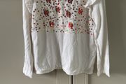 Red &amp; Gold sequin cream long sleeve top