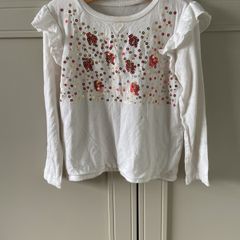 Red & Gold sequin cream long sleeve top