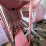 L Shaped Desk with Power Outlets & LED Lights & Pink Gaming Chair for Girls Image 9