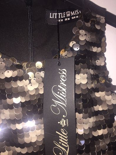Little Mistress black dress with Sequins size UK 10 - New with tags