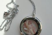 Pink Opal pendant, Floating locket, Jewellery, Gift. Necklace