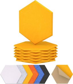 NEW SALE | 12 Pack Hexagon Acoustic Panels Self-adhesive, 30x26x0,9cm High Density Sound Proof Panels