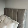 4ft6 (135cm) Double Silver Velvet Fabric Bed With USB Ports Image 4