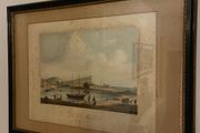 Bridport Harbour from the Ship Building Yard.  Lithograph 24 x 18inch framed.